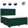 vidaXL Pat box spring cu saltea, verde &icirc;nchis, 200x200 cm, catifea