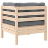 vidaXL Set mobilier de grădină cu perne gri, 3 piese, lemn masiv pin