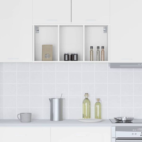 vidaXL Dulap suspendat Alb 40 x 29,5 x 80 cm Lemn compozit