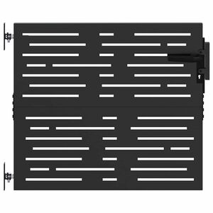 vidaXL Poartă de grădină Negru 85 x 100 cm Oțel vopsit &icirc;n pulbere