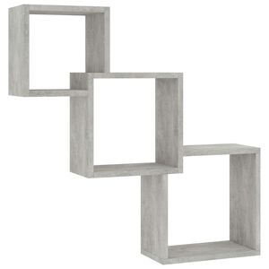 vidaXL Rafturi de perete, cub, gri beton, 68x15x68 cm, lemn prelucrat