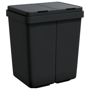 vidaXL Coș de gunoi dublu, antracit, 2x25 L