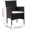 vidaXL Set mobilier de grădină cu perne, 4 piese, negru, poliratan