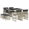 vidaXL Set mobilier grădină cu perne, 9 piese, gri deschis, poliratan