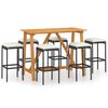 vidaXL Set mobilier bar de grădină cu perne, 7 piese, negru