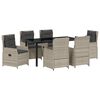 vidaXL Set de masă pentru grădină 7 pcs Gri deschis poliratan