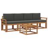vidaXL Set de canapele de exterior cu pernă 5 pcs Natural și Antracit