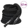 vidaXL Fr&acirc;nghie de luptă neagră, 12 m, 9 kg, poliester