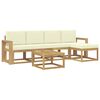 vidaXL Set de canapele de exterior cu pernă 6 pcs Alb și crem