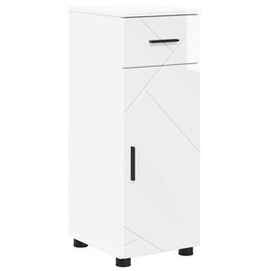 vidaXL Dulap de Baie Alb lucios 30 x 35 x 80 cm Lemn compozit & Metal