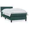 vidaXL Pat box spring cu saltea, verde &icirc;nchis, 90x220 cm, catifea