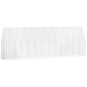 vidaXL Cușcă pentru pui 2 buc. Argintiu 600 x 100 x 210 cm