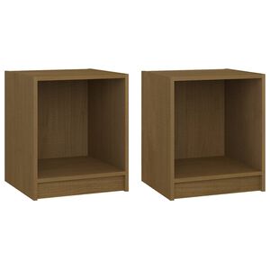 vidaXL Noptiere, 2 buc., maro miere, 35,5x33,5x41,5 cm, lemn masiv pin