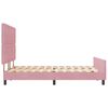 vidaXL Pat cu arcuri cu headboard Roz 140 x 200 cm Catifea