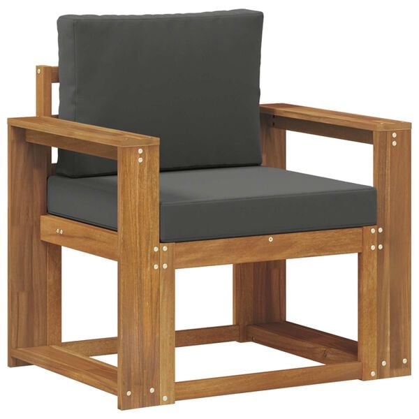 vidaXL Canapea de exterior Lemn de acacia solid și poliester natural