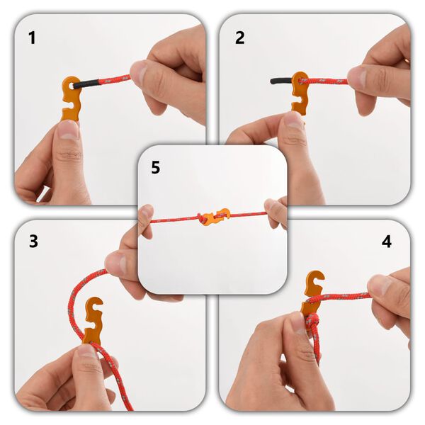 vidaXL Funie pentru cort cu chei reflectorizante, 8 buc., 4 m, 4 mm