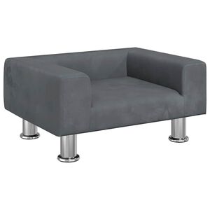 vidaXL Canapea pentru copii, gri &icirc;nchis, 50x40x26,5 cm, catifea