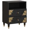 vidaXL Dulap de noapte Negru 50 x 33 x 62 cm Lemn de mango solid