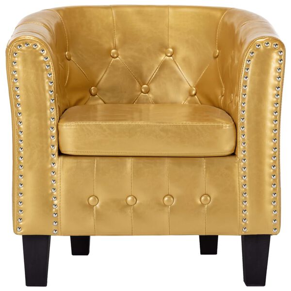 vidaXL Fotoliu, auriu strălucitor, piele ecologică