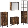 vidaXL Set de mobilier pentru baie cu ușă Stejar fumuriu Lemn compozit