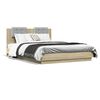 vidaXL Cadru de pat cu tăblie stejar sonoma 120x200 cm lemn prelucrat