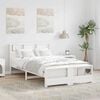vidaXL Cadru de pat cu headboard Alb 120 x 200 cm Lemn compozit