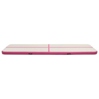 vidaXL Saltea gimnastică gonflabilă cu pompă roz 800x100x20 cm PVC
