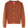 vidaXL Cardigan tricotat pentru copii, coniac, 128