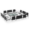 vidaXL Set mobilier de grădină cu perne, 16 piese, negru, poliratan