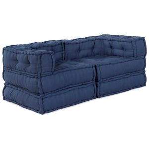 vidaXL Unitate de canapea modulară 2 buc. Țesătură Indigo