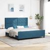 vidaXL Pat cu arcuri cu headboard Albastru &icirc;nchis 180 x 200 cm Catifea