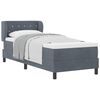 vidaXL Pat cu arcuri cu headboard Gri &icirc;nchis 80 x 200 cm Catifea