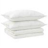 vidaXL Set de plapumă și perne 3 buc. 200x200 cm Vară 140 GSM L&acirc;nă Alb