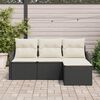 vidaXL Set de canapele pentru grădină cu pernă 4 pcs Negru Rattan poli