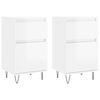 vidaXL Servante, 2 buc., alb extralucios, 40x35x70 cm, lemn prelucrat