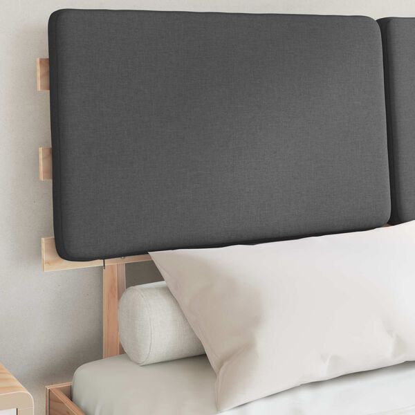 vidaXL Cadru de pat cu tăblie tapițată Gri &icirc;nchis 140 x 190 cm