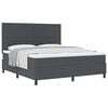 vidaXL Pat cu arcuri cu headboard Gri &icirc;nchis și alb 180 x 200 cm