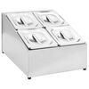 vidaXL Recipient Gastronorm cu 4 secțiuni GN 1/6 oțel inoxidabil