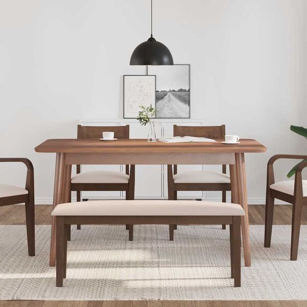 vidaXL Bancă 110 cm maro din lemn masiv cauciuc