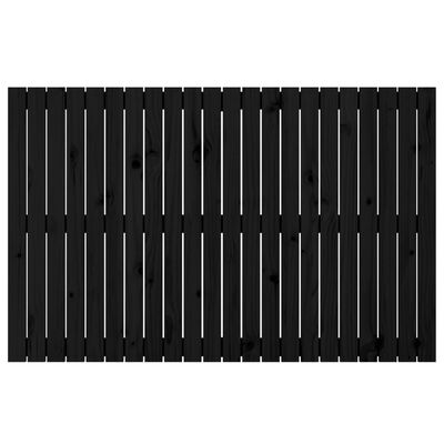 vidaXL Tăblie de pat pentru perete, negru, 140x3x90 cm, lemn masiv pin