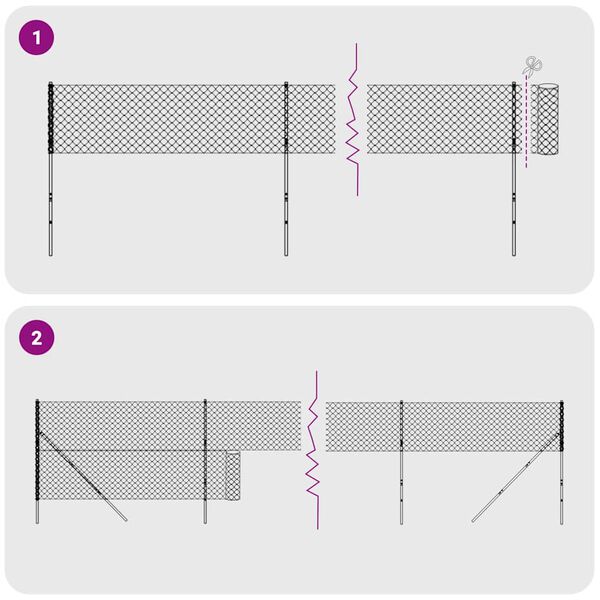 vidaXL Gard plasă de s&acirc;rmă, verde, 2x25 m, oțel galvanizat