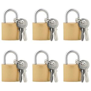 vidaXL U Lock cu Chei 6 buc. Alamă Fier