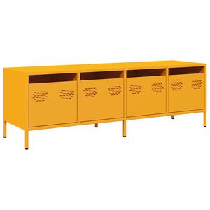 vidaXL Dulap TV, galben muștar, 135x39x43,5 cm, oțel laminat la rece