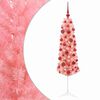 vidaXL Brad de Crăciun artificial &icirc;ngust cu globuri 150 cm 150 LED-uri