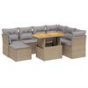 vidaXL Set canapele de grădină, 8 piese, cu perne, bej, poliratan