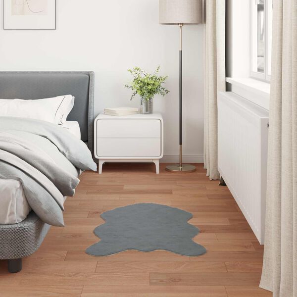 vidaXL Covor din Blană Faux de Iepure Olite Antracit 60 x 90 cm