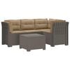 vidaXL Sofa de Grădină 4-Locuri cu Perne Aspect Ratan PP Gri deschis