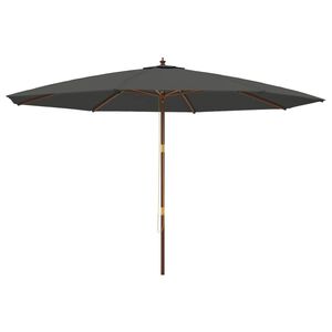 vidaXL Umbrelă de soare de grădină st&acirc;lp din lemn, antracit 400x273 cm