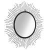 vidaXL Oglindă de perete pentru grădină Sunburst, negru, 80 cm