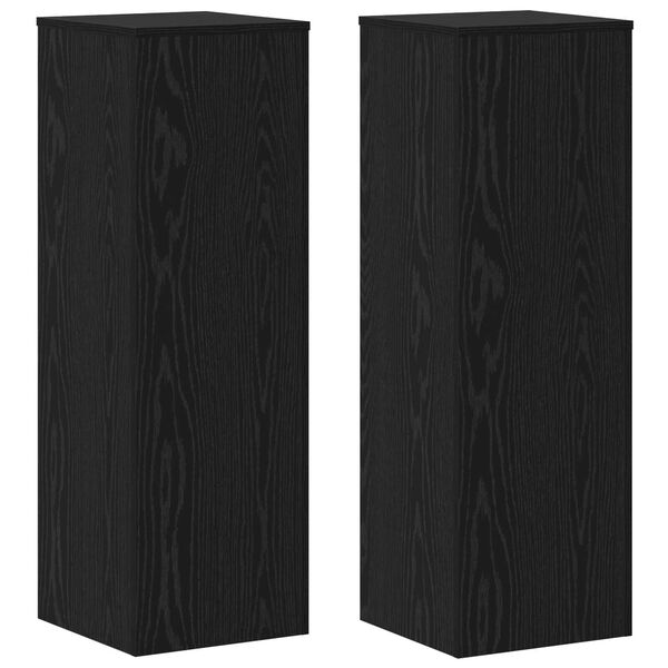 vidaXL Suport pentru plante 2 pcs Stejar Negru 33 x 33 x 100 cm